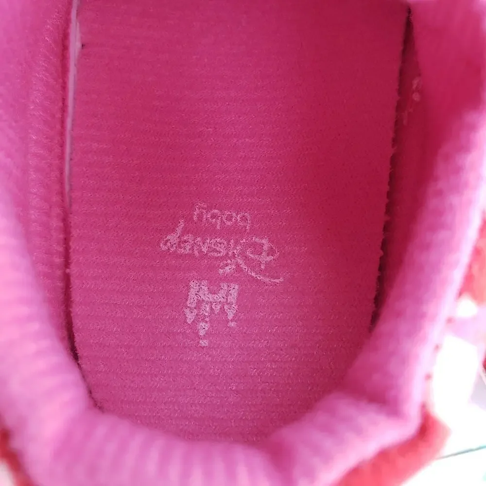 Disney Infant Baby Size 9-12 Months Red Pink Minnie Mouse Bow Slipper Shoes